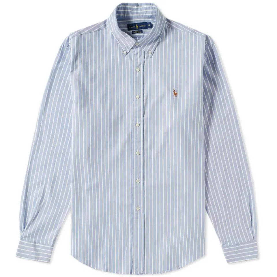 Slim Fit Button Down Stripe Oxford Shirt