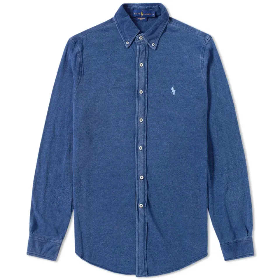 Slim Fit Button Down Pique Shirt