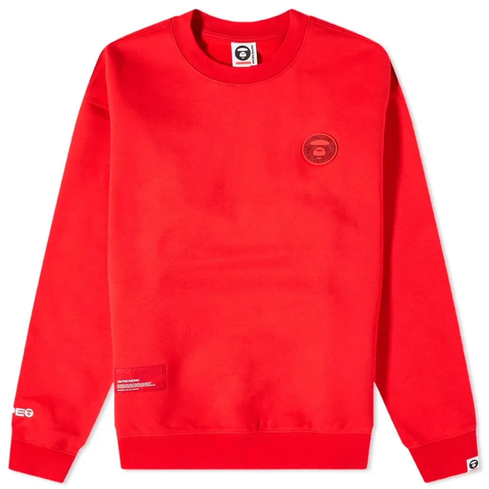 AAPE Now Tonal Camo Silicon Badge Crew Sweat