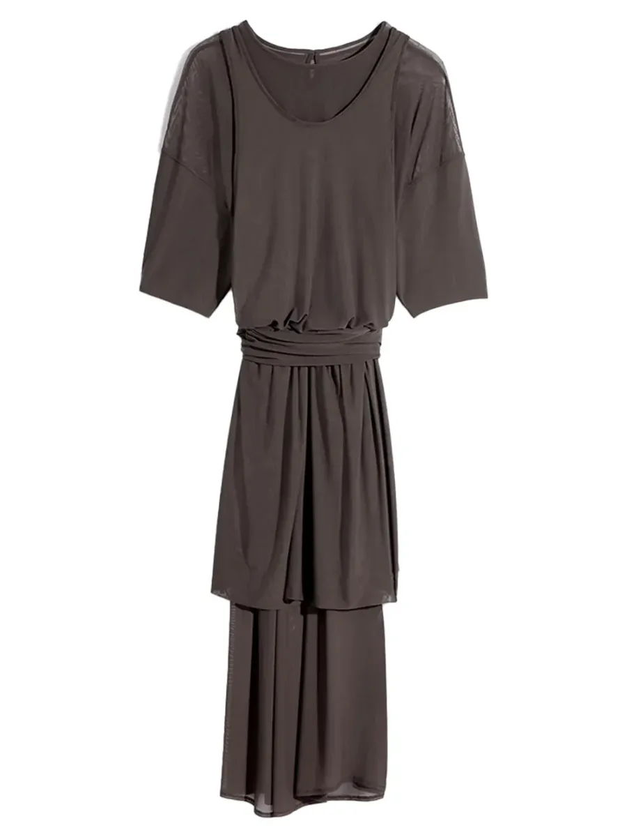 Double Layer Dress Brown