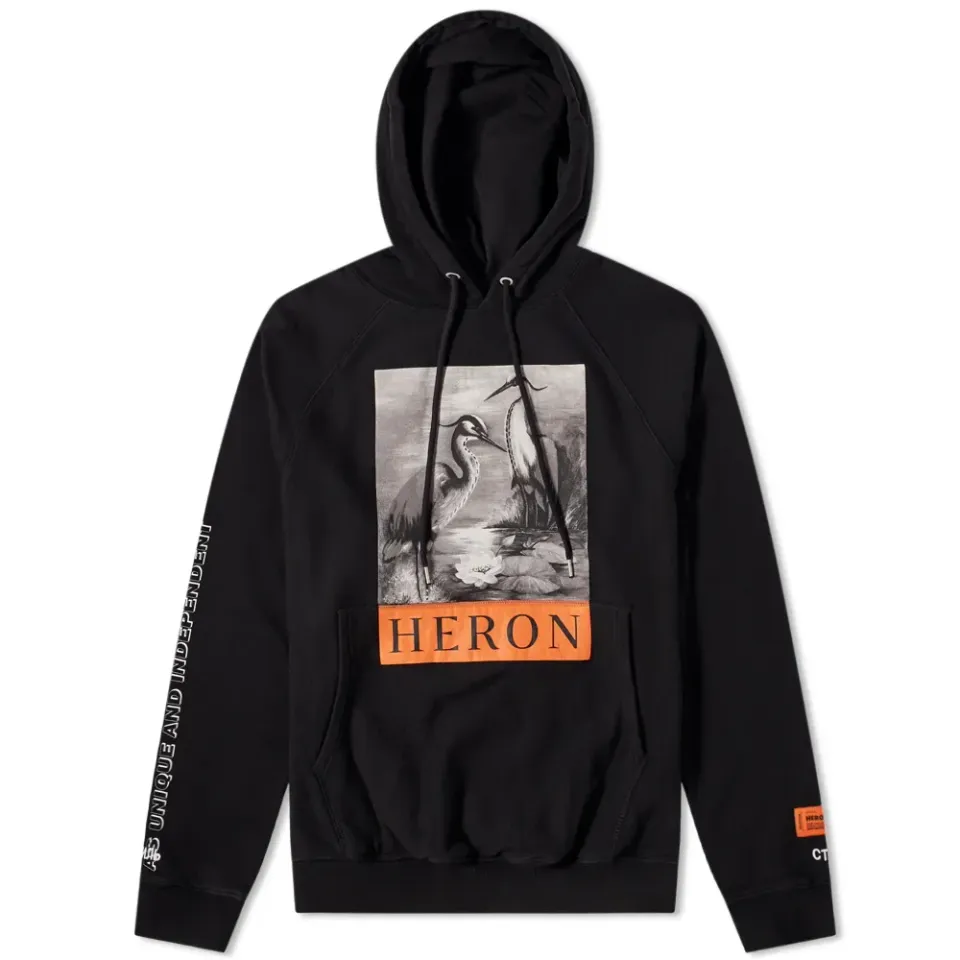 Black & White Herons Popover Hoody