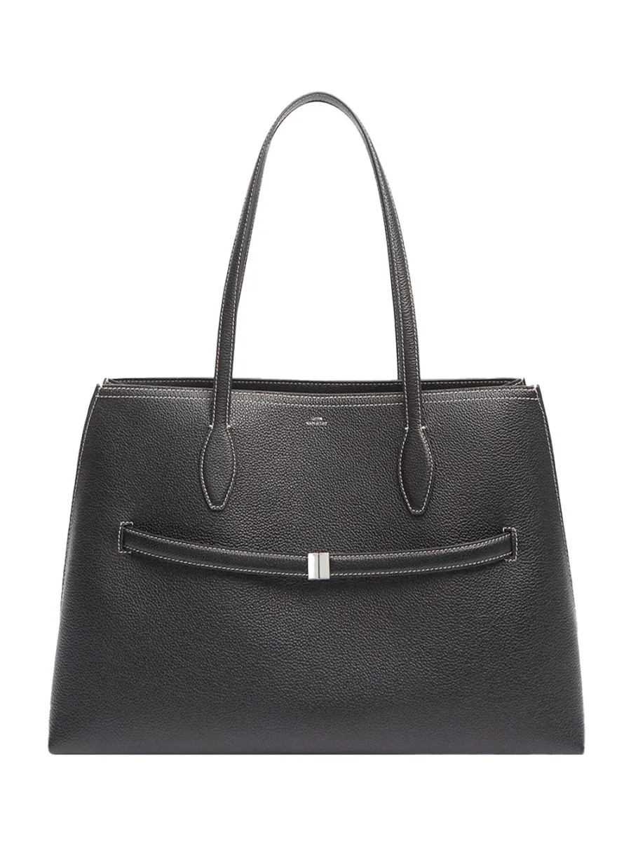 Leather Lounge Tote Black