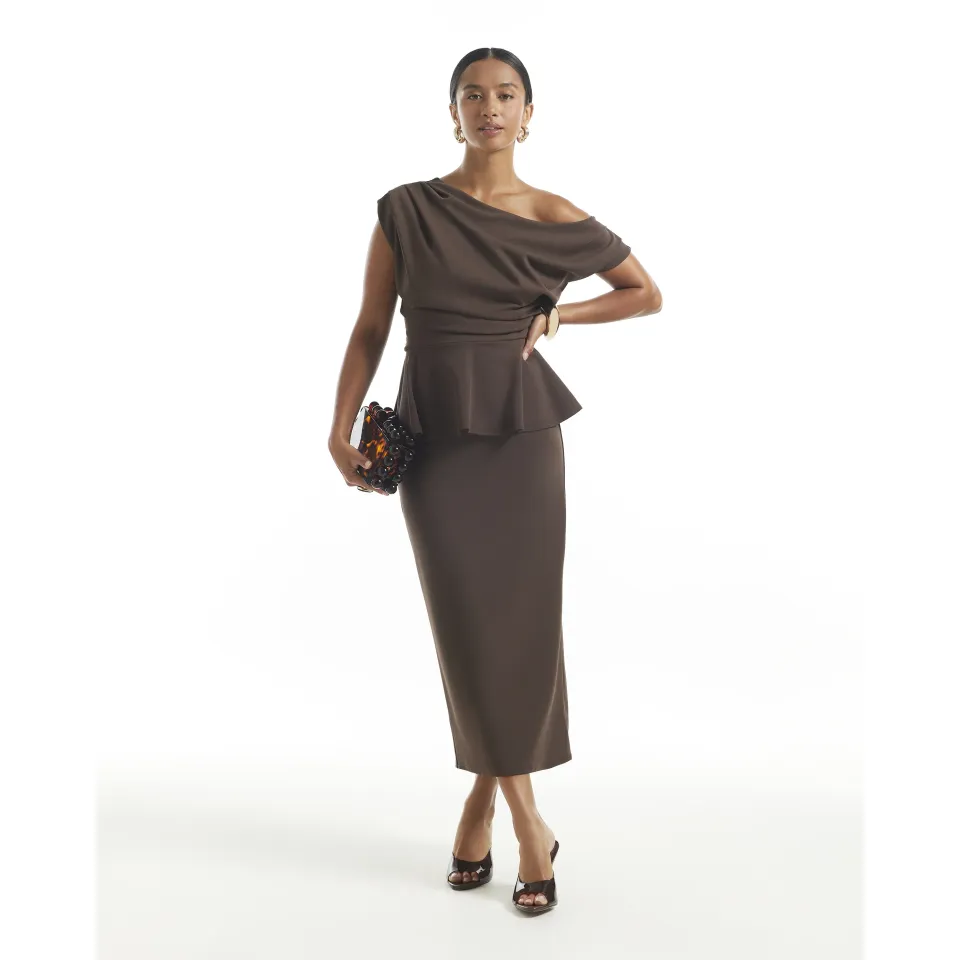 Petite Peplum Midi Dress
