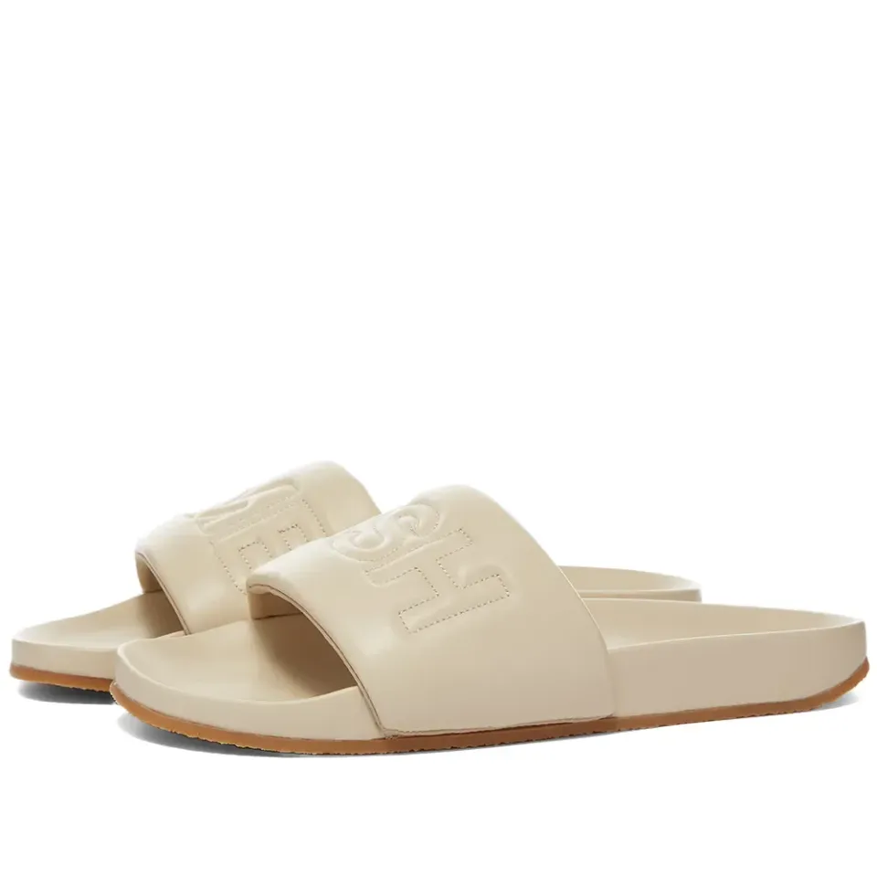 Padded Leather Pool Slide