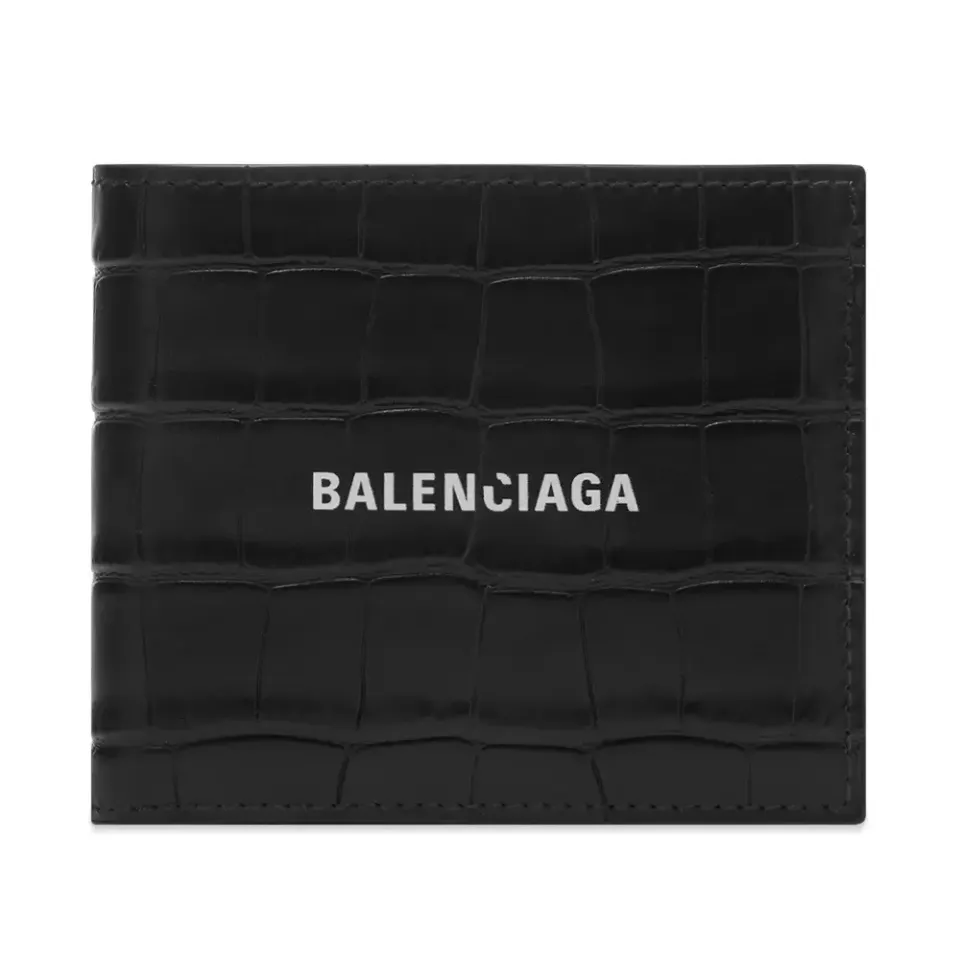 Cash Fold Logo Croc Wallet