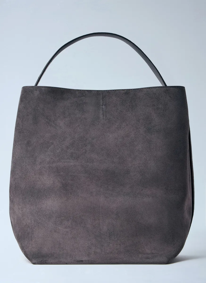 Belted Suede Tote Bag