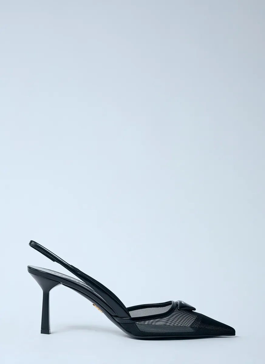 Logo Plaque Pointed Heels