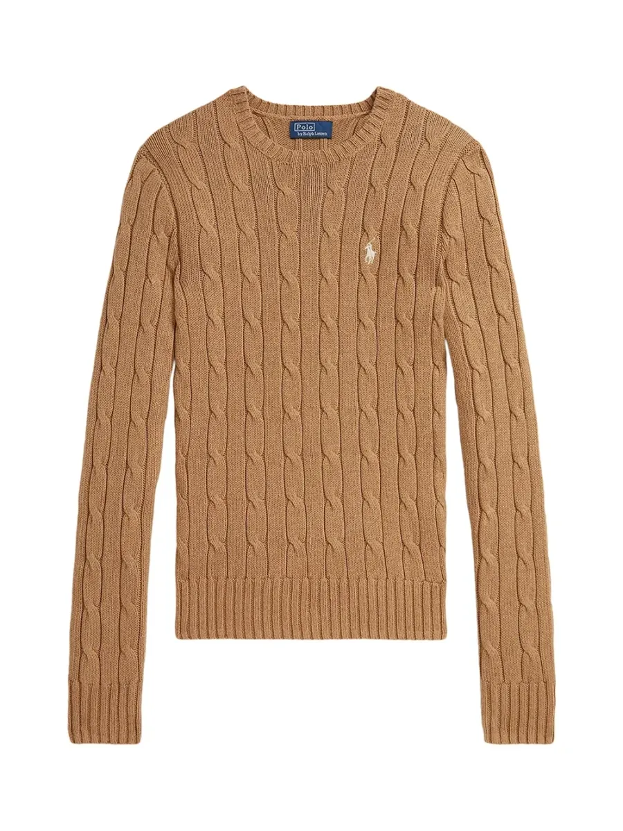 Polo Ralph Lauren Cable-Knit Crew-Neck Sweater Camel