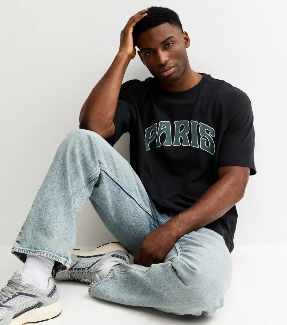 Men's Black Paris Short Sleeve Top