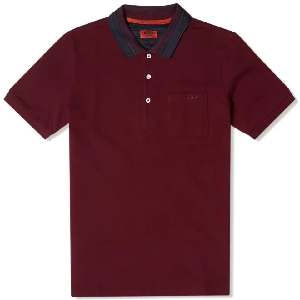 Stripe Collar Pique Polo