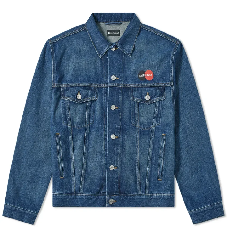 Embroidered Credit Card Logo Denim Jacket