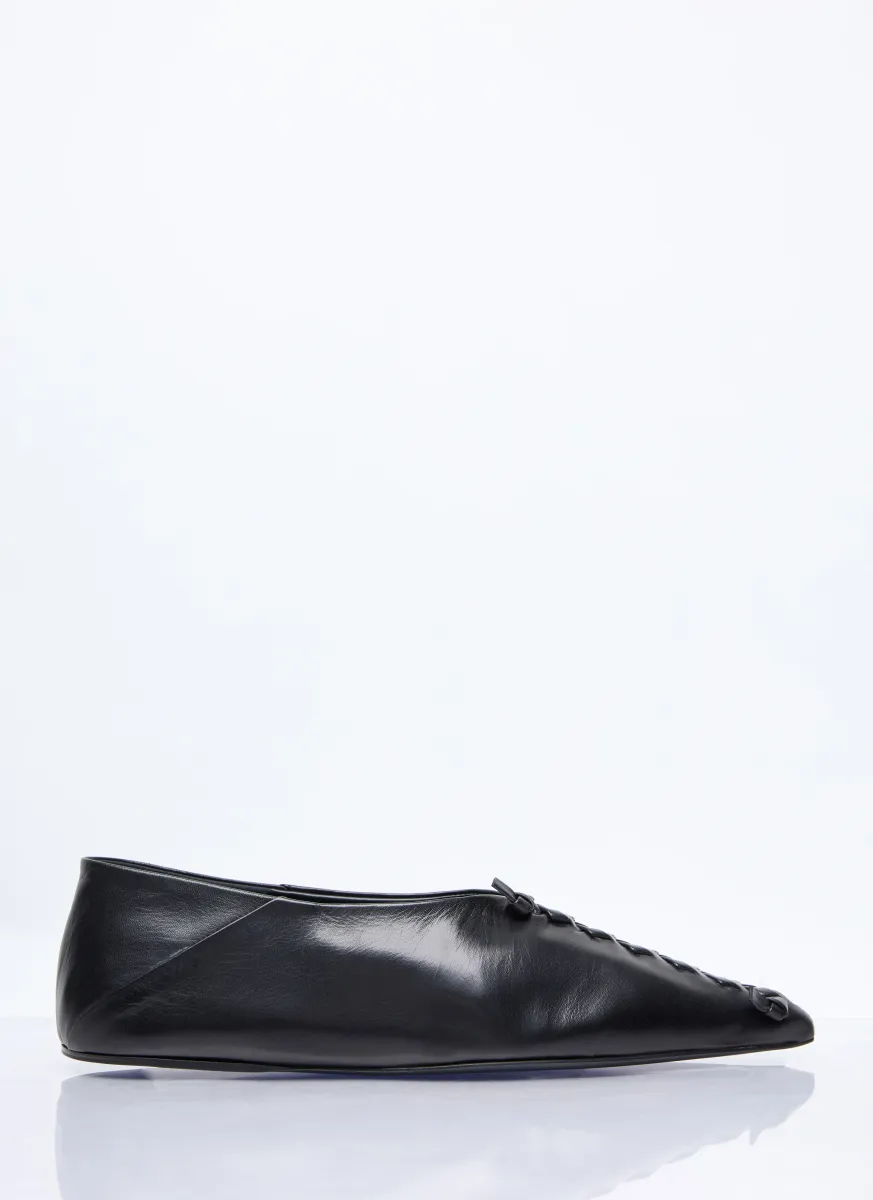 Leather Pointed Ballerina Flats