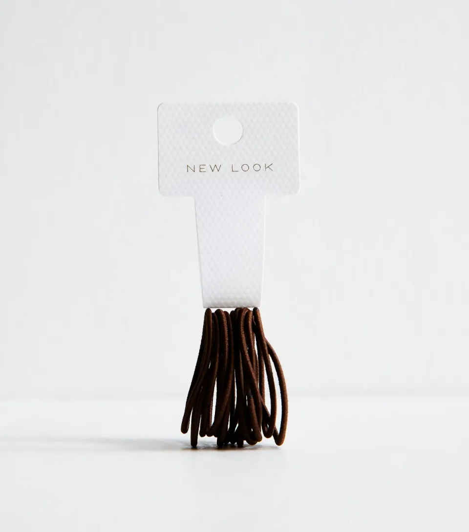 Brown Pack of 15 Skinny Hair Bands