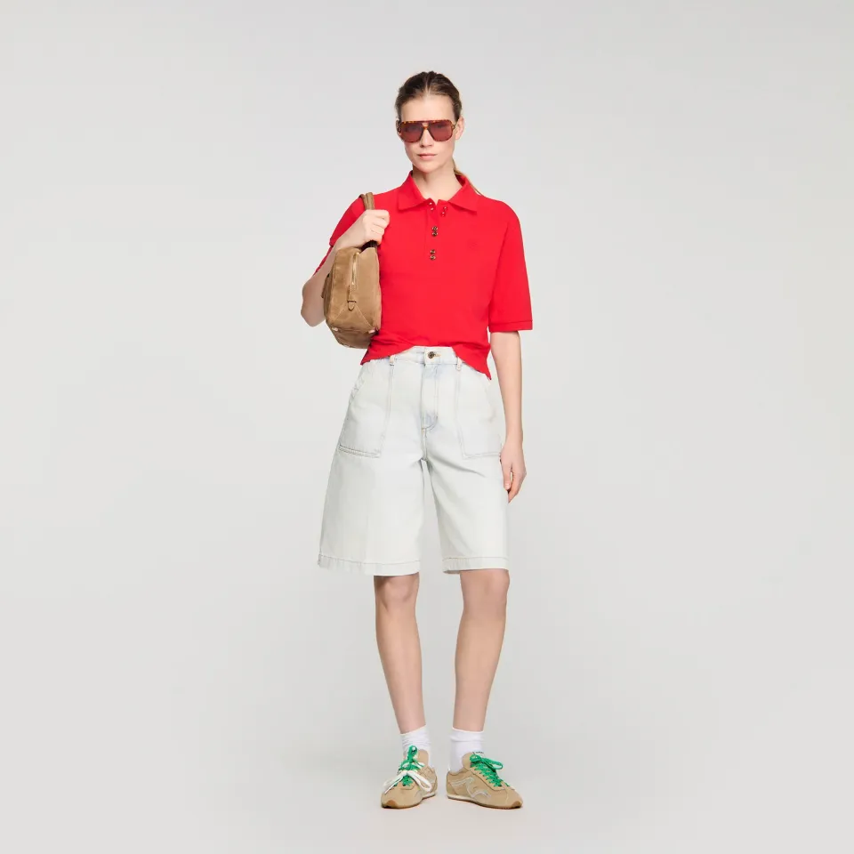 Fancy button polo shirt