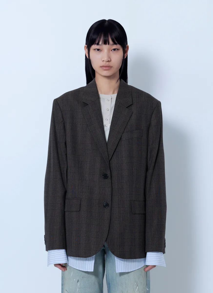 Checked Wool Blazer