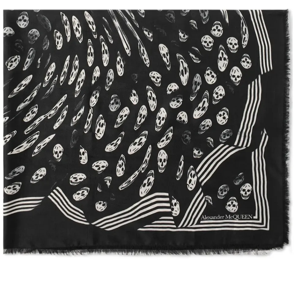 Vortex Skull Print Scarf