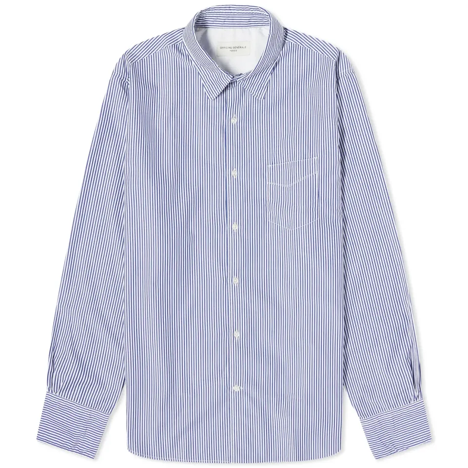 Officine Générale Benoit Stripe Poplin Shirt