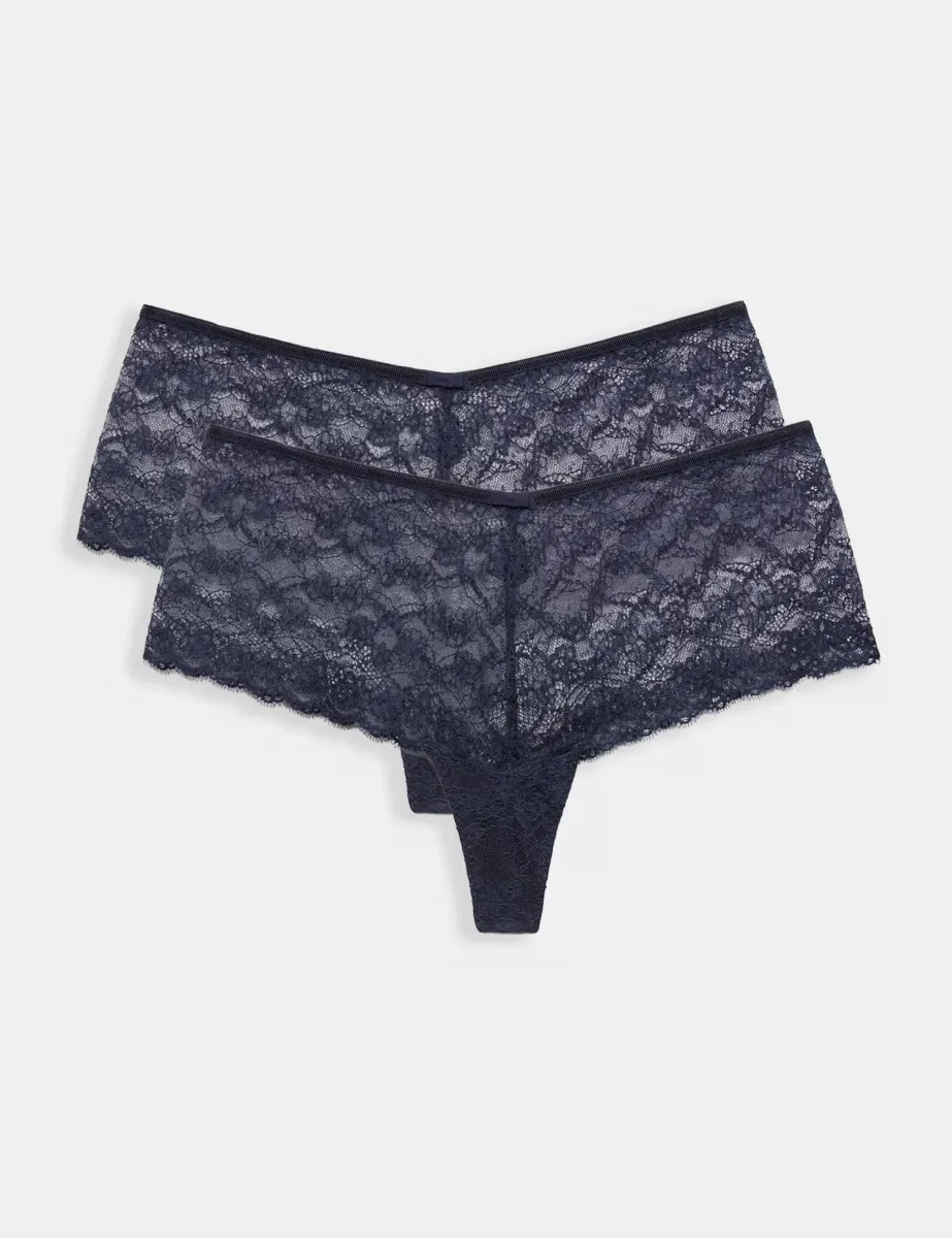 2 Pack Ida Lace High Rise Knicker Shorts Nightshade