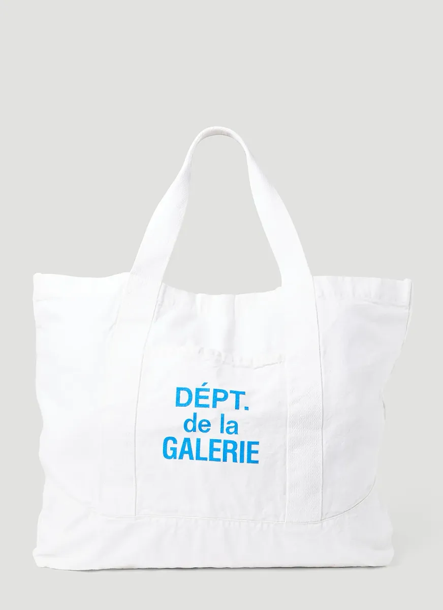 Logo Print Canvas Tote Bag