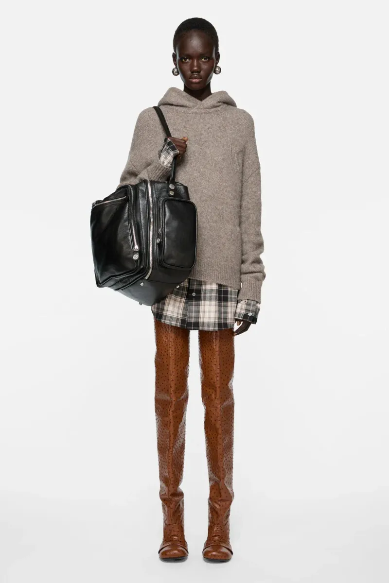 Layered wool hoodie
