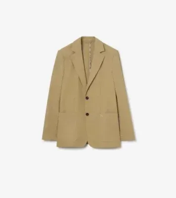Technical Cotton Tailored Jacket in Sparrow beige