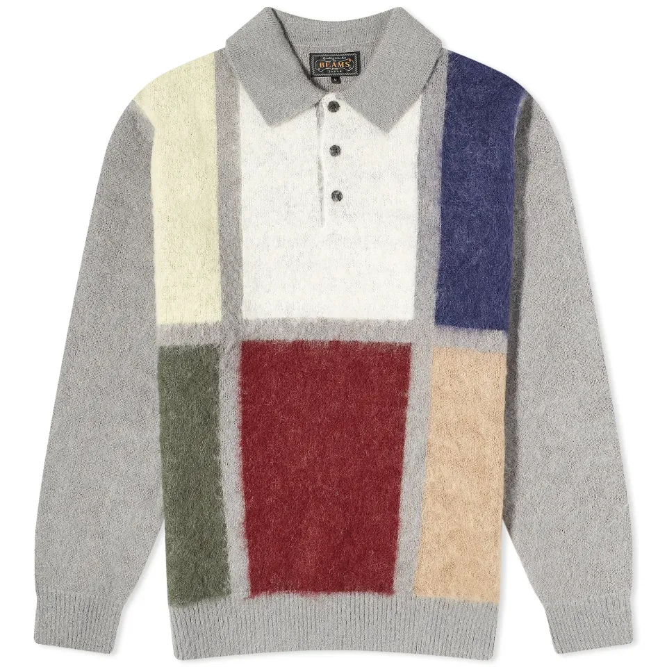Shaggy Panel Long Sleeve Polo