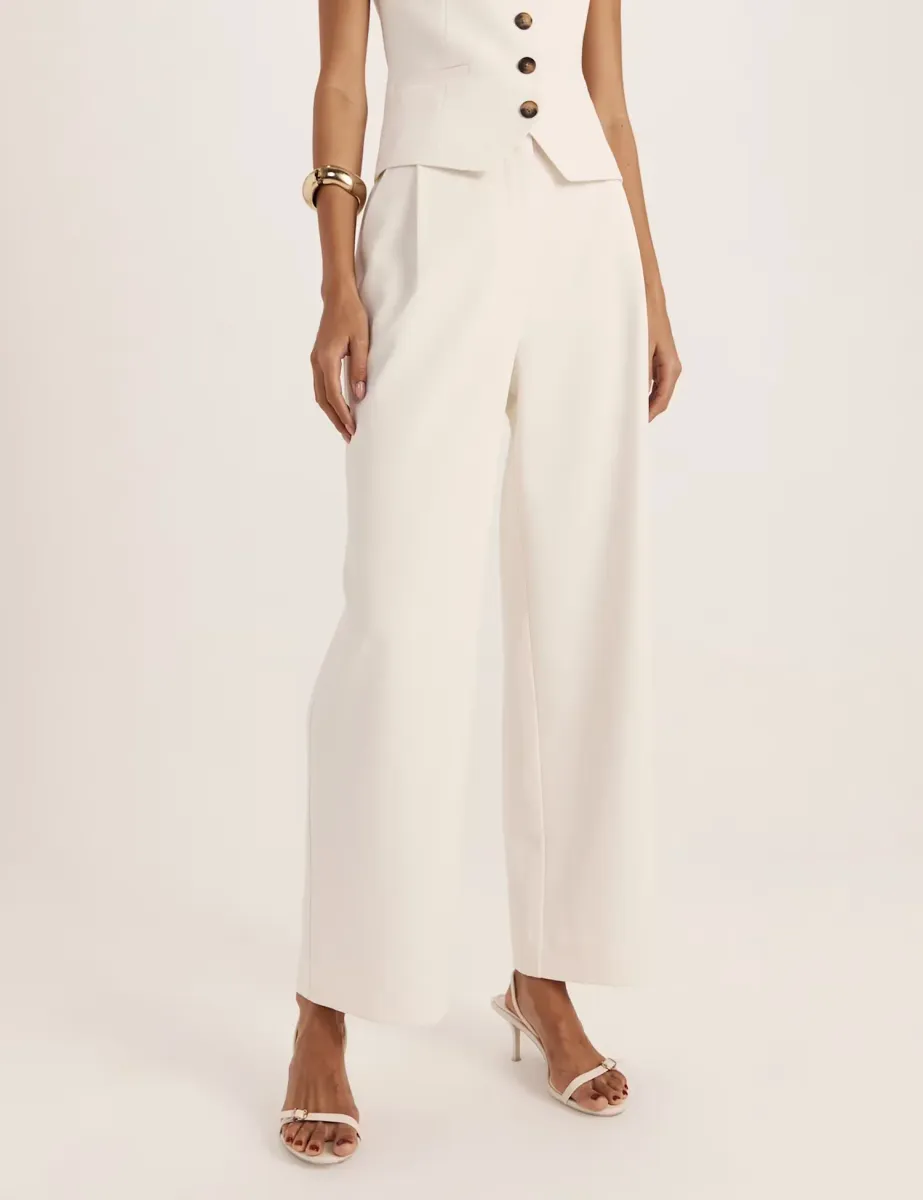 High Waist Straight Leg Trousers