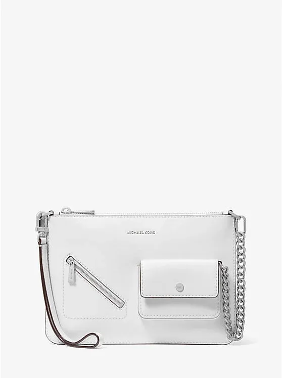 Jet Set Large Leather Convertible Zip Wristlet