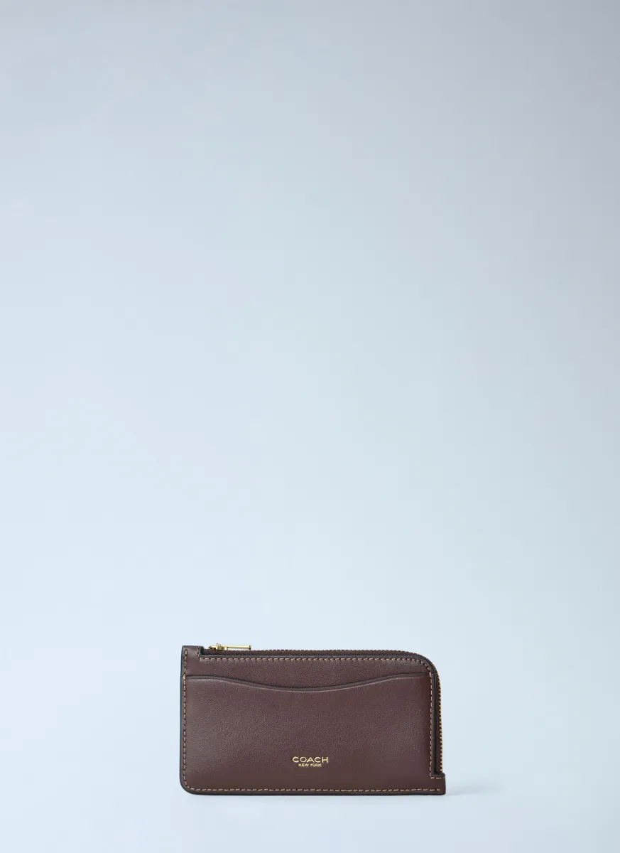 Leather New York Zip Card Case