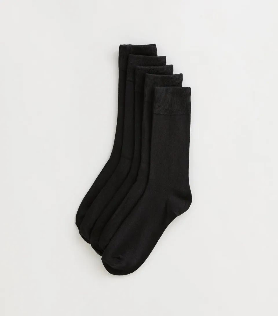 Men's Mens Pack Of 5 Black Socks