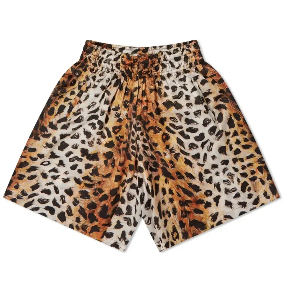 Satin Silk Leopard Print Shorts
