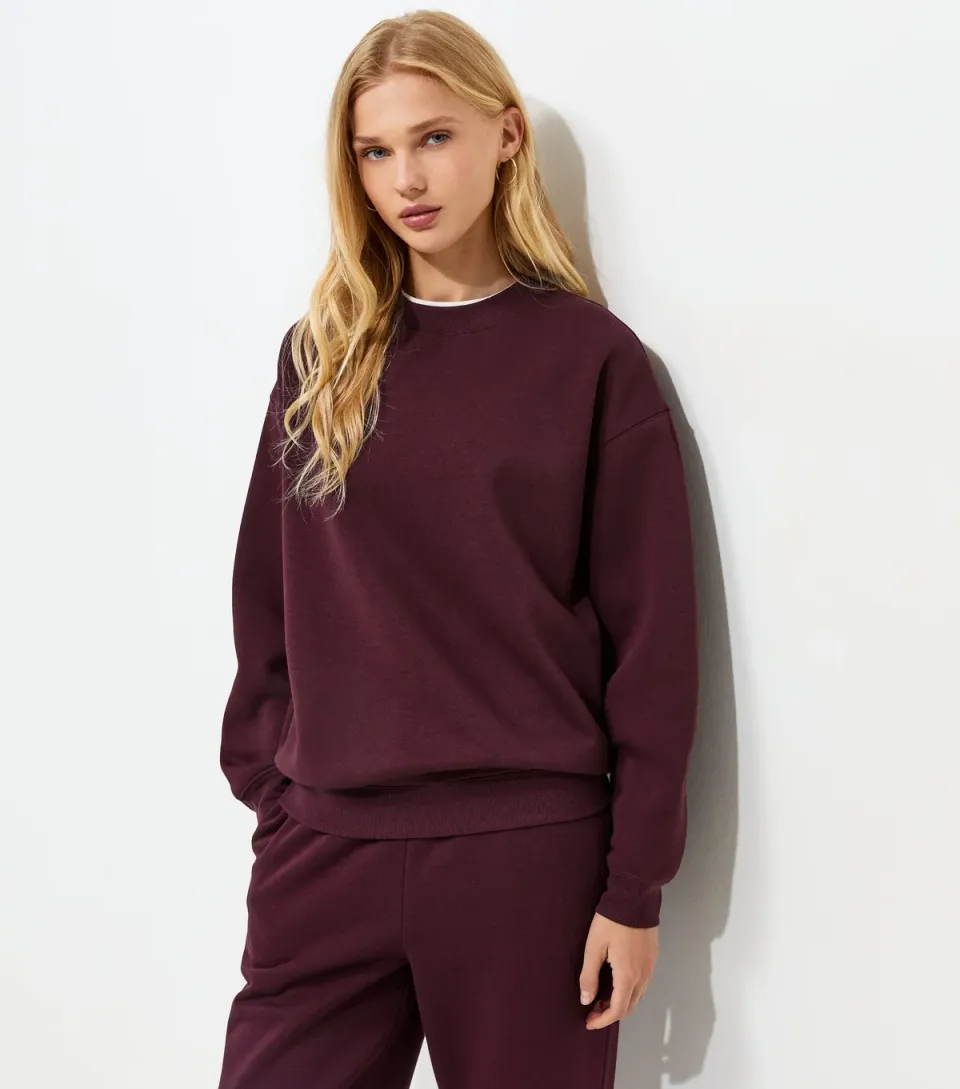 Women's Light Brown Cotton Rich Relaxed Sweatshirt