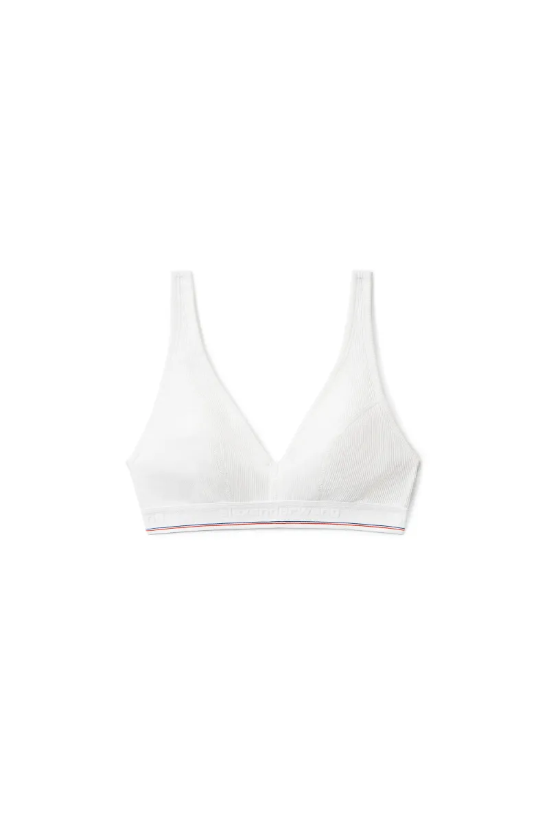 V-Neck Bralette in Ribbed Jersey