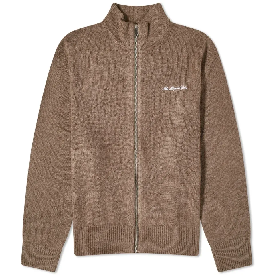 Mohair Blend Knit Track Jacket