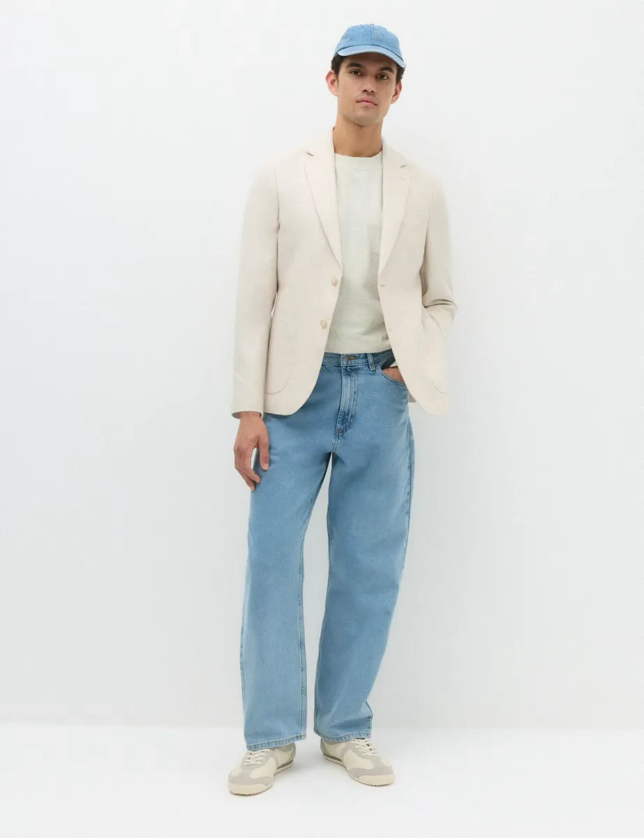 Loose Fit Pure Cotton Rigid Value Jeans Light Blue Mix