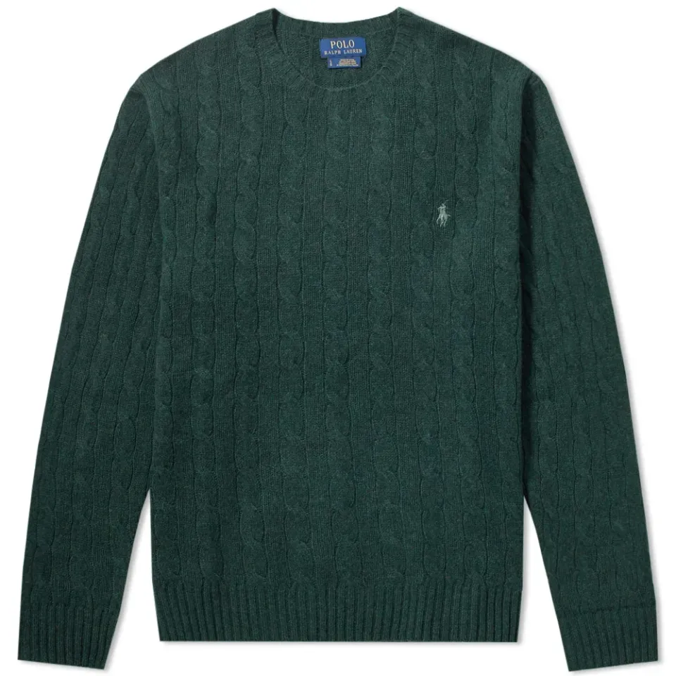 Merino Blend Cable Crew Knit