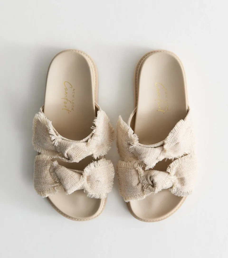 Women's Cream Knotted Strap Sandals Vegan