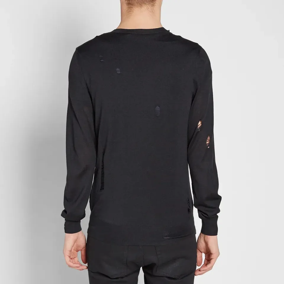 Distressed Skull Crew Knit