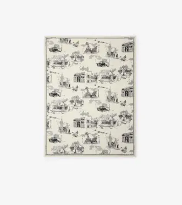 London Landmarks Wool Silk Scarf in Monochrome