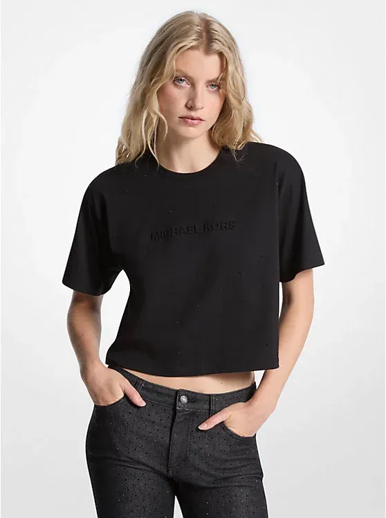 Logo Studded Cotton Jersey T-Shirt