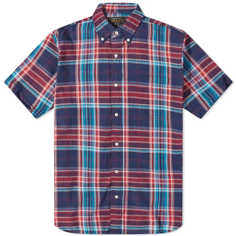 Short Sleeve Indian Madras Check Shirt