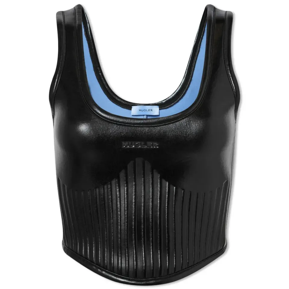 Shiny Embossed Jersey Crop Top