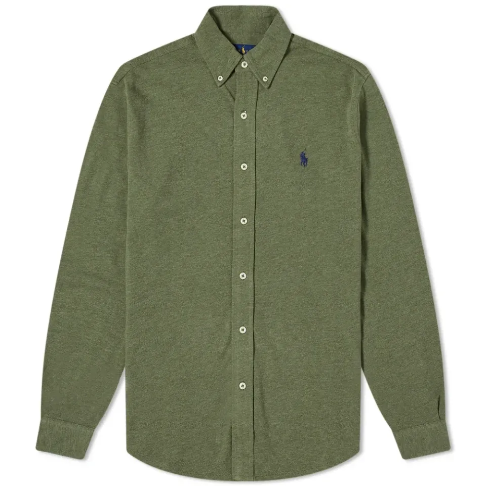 Slim Fit Button Down Pique Shirt
