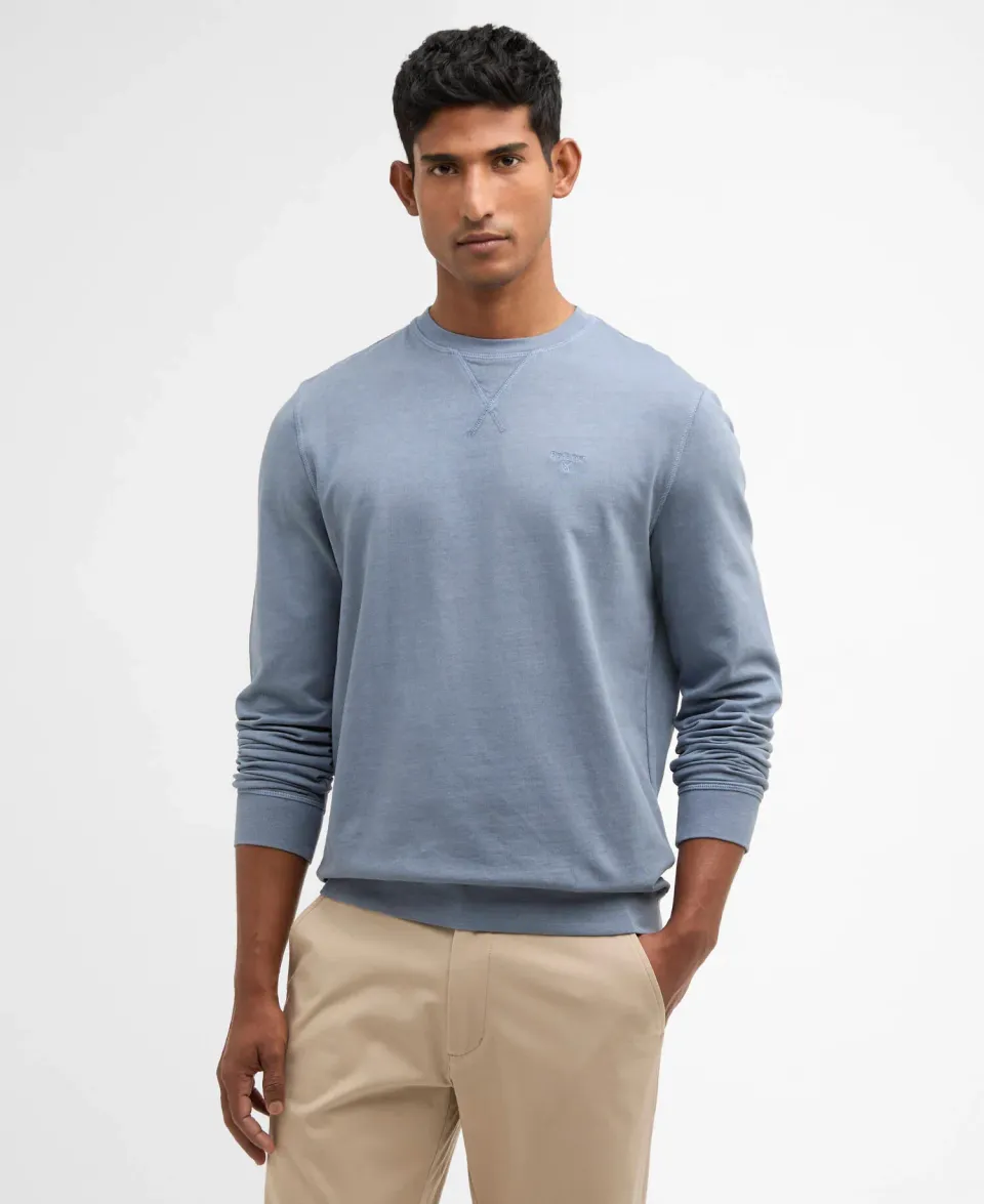 Washed Tartan Crew Neck Sweatshirt