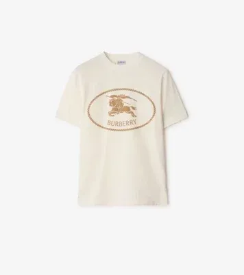 Knight Stamp Cotton T-shirt in Chalk white