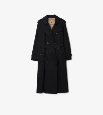 Long Waterloo Heritage Trench Coat in Black - Women, Cotton Gabardine