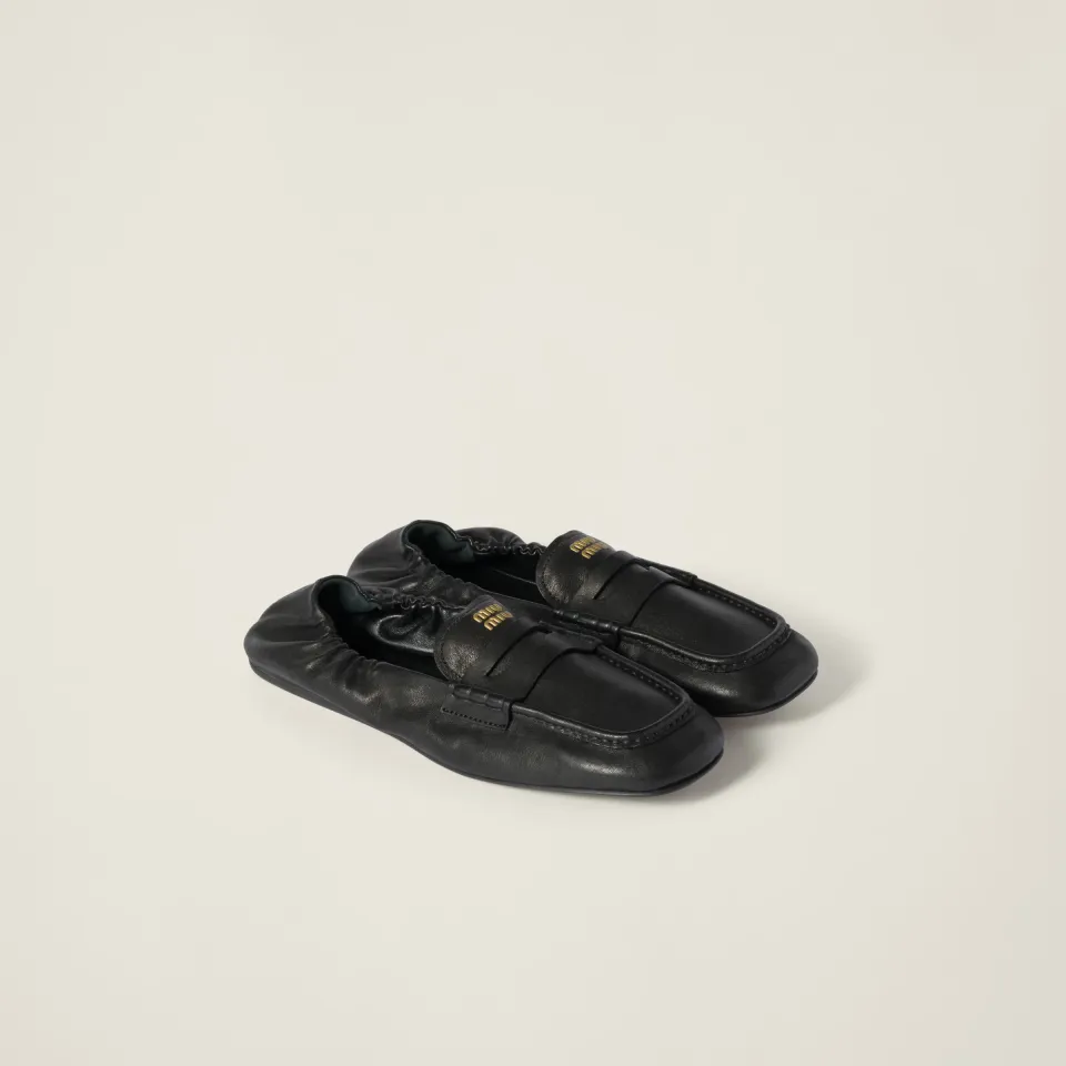 Ruches nappa leather loafers
