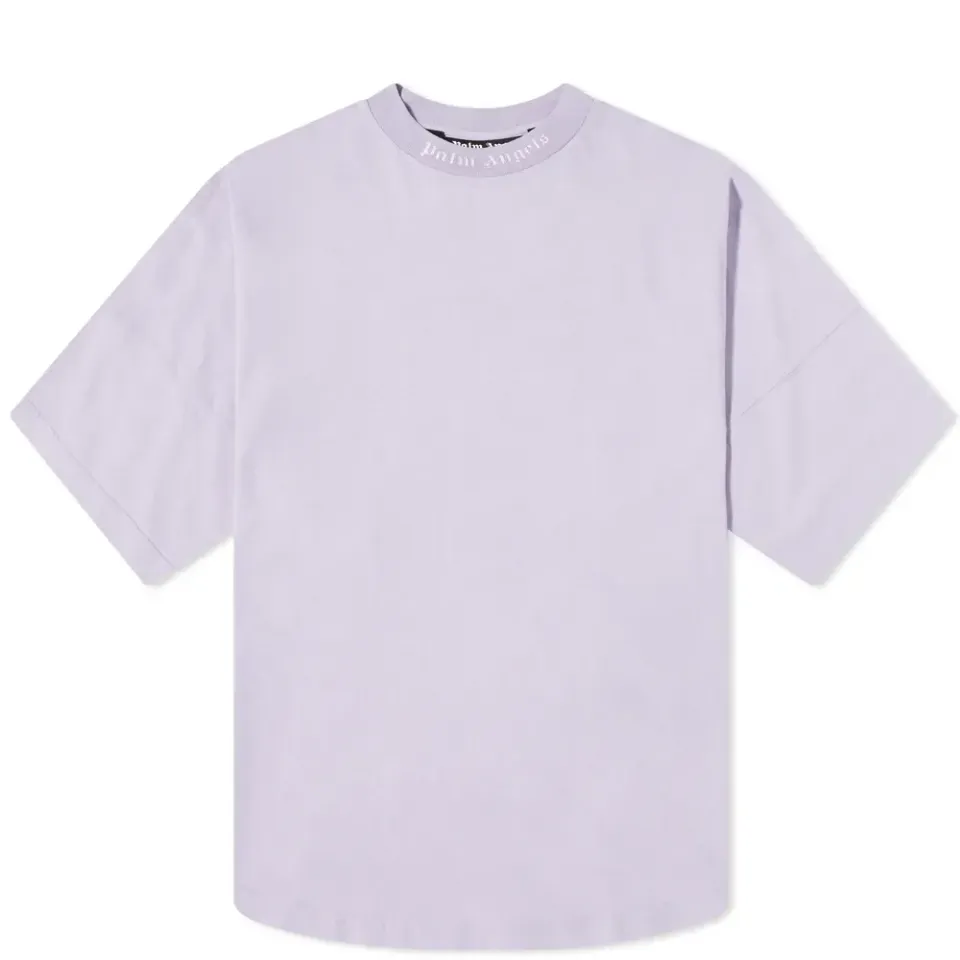 Garment Dyed Mock Neck Oversized Logo T-Shirt