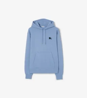 Knight Stamp Cotton Hoodie in Cornflower blue