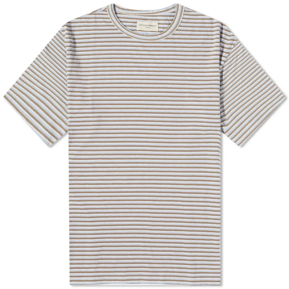 Officine Générale Slub Cotton Stripe T-Shirt